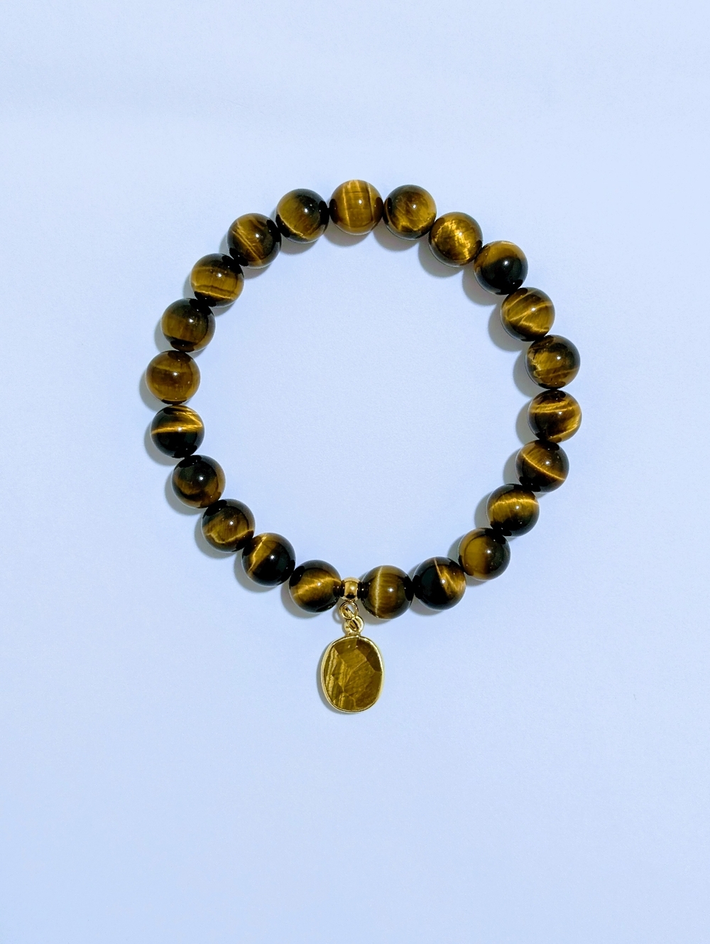 Tiger's Eye Bracelet with Tiger's Eye Charm - Picture 2 of 7